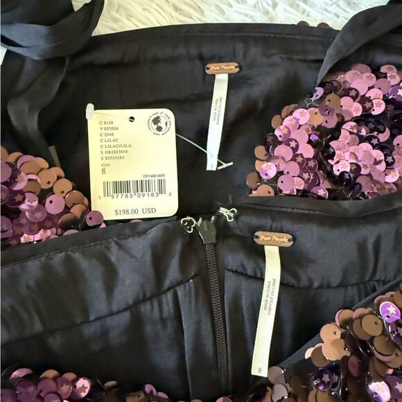 NWT Free People Star Bright Lilac Purple Sequin Two-Piece Coordinated Set Size 8 - Picture 5 of 10